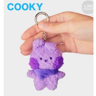 ビーティーイシビル(BT21)のBT21 COOKY グク ジョング mininiぬいぐるみキーリング パープル(アイドルグッズ)