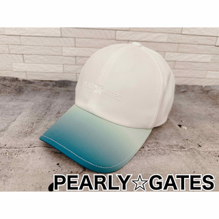 パーリーゲイツ(PEARLY GATES)のパーリーゲイツ　キャップ　帽子　グラデーション　白　ホワイト　男女兼用(ウエア)