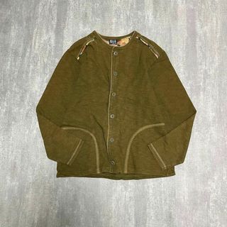 タケオキクチ(TAKEO KIKUCHI)のノーカラーシャツ 長袖 タケオキクチ 4 XL コットン カーキ(Tシャツ/カットソー(七分/長袖))