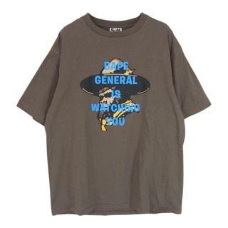 A BATHING APE - A BATHING APE アベイシングエイプ general watching tee プリント Tシャツ ブラウン系 XL【中古】