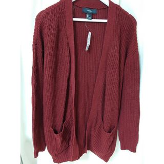 フォーエバートゥエンティーワン(FOREVER 21)のforever21 ブラウン　茶色　ニット　ロング　カーディガン　ロングカーデ(ニット/セーター)