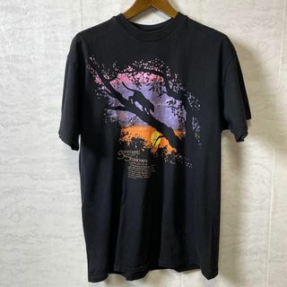 ビンテージ　シングルステッチ　オーバーサイズＬ　野生公園　アニマルプリント　古着(Tシャツ/カットソー(半袖/袖なし))