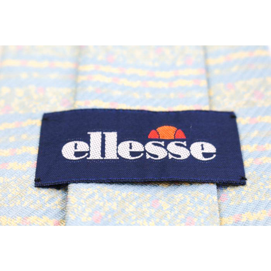 ellesse(エレッセ)のエレッセ ブランドネクタイ ボーダー柄 ドット シルク コットン 日本製 PO  メンズ ブルー ellesse メンズのファッション小物(ネクタイ)の商品写真