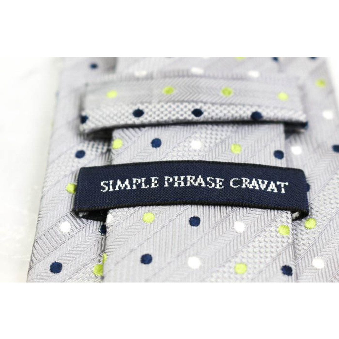 シンプルフレーズクラバット ブランドネクタイ ストライプ柄 ドット シルク PO  メンズ グレー SIMPLE PHRASE CRAVAT メンズのファッション小物(ネクタイ)の商品写真