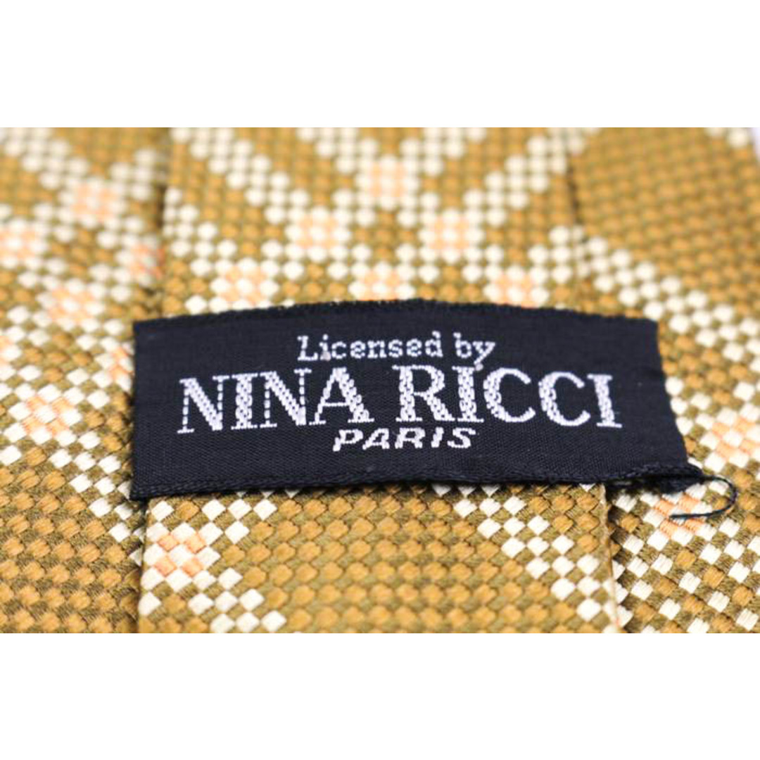 NINA RICCI(ニナリッチ)のニナリッチ ブランドネクタイ チェック柄 格子柄 シルク PO  メンズ ベージュ NINA RICCI メンズのファッション小物(ネクタイ)の商品写真