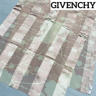 ジバンシィ(GIVENCHY)の★GIVENCHY★ ロングスカーフ シフォン 花 ストライプ シルク ピンク(バンダナ/スカーフ)