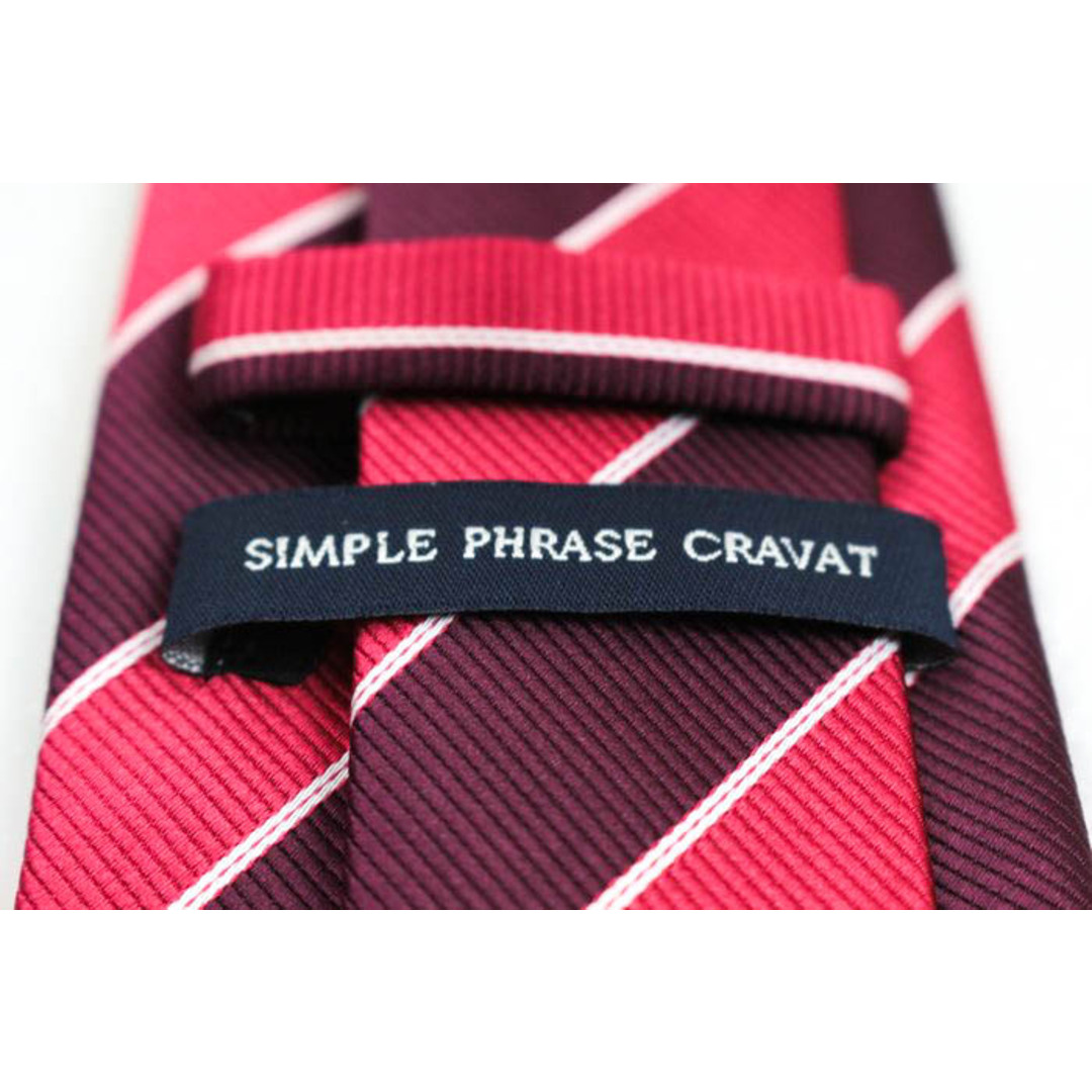 シンプルフレーズクラバット ブランドネクタイ ストライプ柄 ブロックストライプ PO  メンズ ピンク SIMPLE PHRASE CRAVAT メンズのファッション小物(ネクタイ)の商品写真