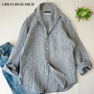 アーバンリサーチ(URBAN RESEARCH)のアーバンリサーチ　長袖リネンシャツ　リネン100%　ゆったり　長袖シャツ(シャツ/ブラウス(長袖/七分))