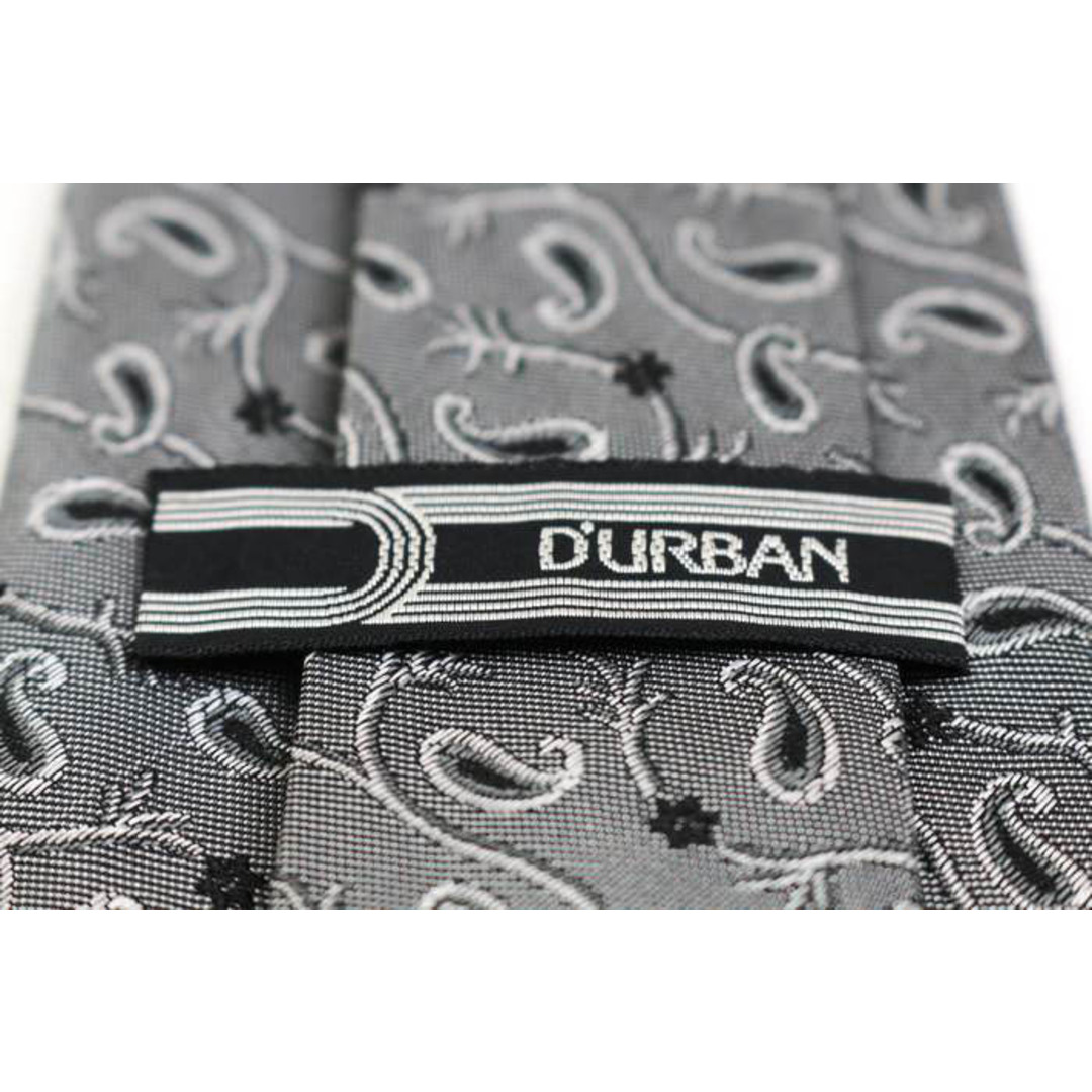 D’URBAN(ダーバン)のダーバン ブランドネクタイ 総柄 ペイズリー シルク 日本製 PO  メンズ グレー Durban メンズのファッション小物(ネクタイ)の商品写真