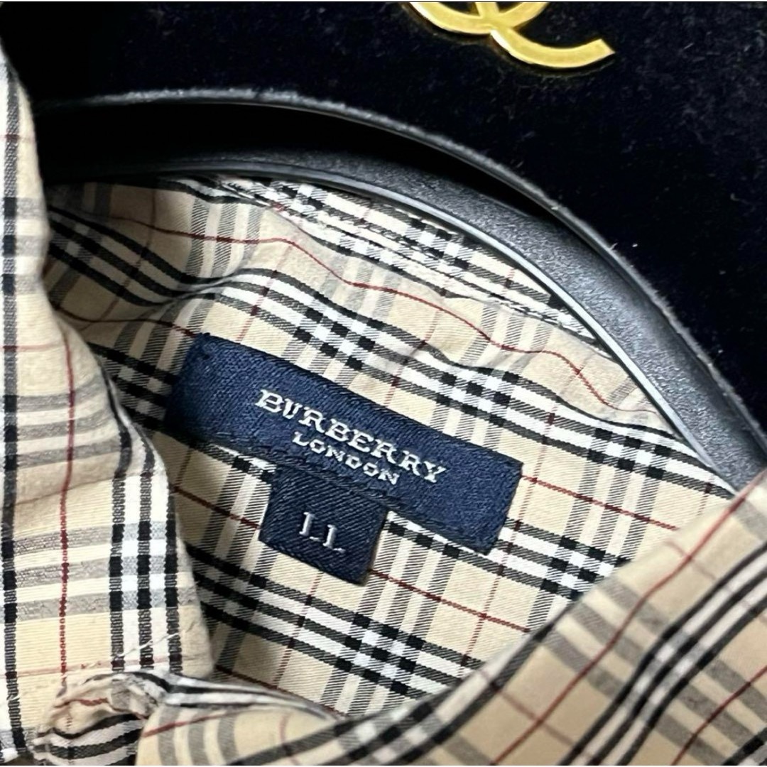 BURBERRY(バーバリー)の美品✨バーバリーロンドン　ノバチェック　長袖シャツ　綿　ホースロゴ　刺繍　LL メンズのトップス(シャツ)の商品写真