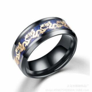 【H146】リング メンズ ブラック ゴールド アクセサリー 指輪 20号(リング(指輪))