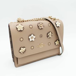 コーチ(COACH)のCOACH コーチ チェーン ショルダーバッグ レザー フラワー アップリケ(ショルダーバッグ)