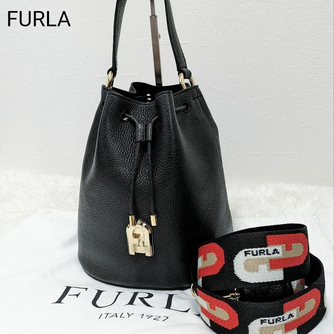 Furla(フルラ)の美品✨フルラ ショルダーバッグ 2way アーチロゴ 黒 現行バケット BAIA レディースのバッグ(ショルダーバッグ)の商品写真