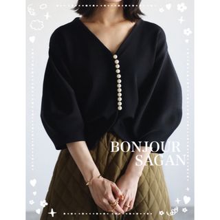 ボンジュールサガン(BONJOUR SAGAN)のBonjour sagan  ビッグパールボタンカーディガン(カーディガン)