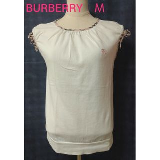 バーバリーブルーレーベル(BURBERRY BLUE LABEL)のバーバリー ノースリーブトップス 白 38(Tシャツ/カットソー(半袖/袖なし))