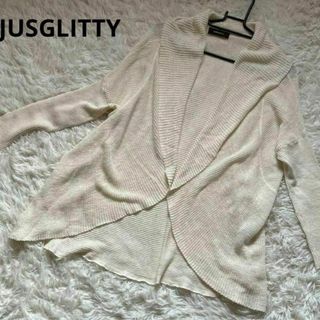 ジャスグリッティー(JUSGLITTY)のジャスグリッティー JUSGLITTY カーディガン 麻リネン混 サイズ2(カーディガン)