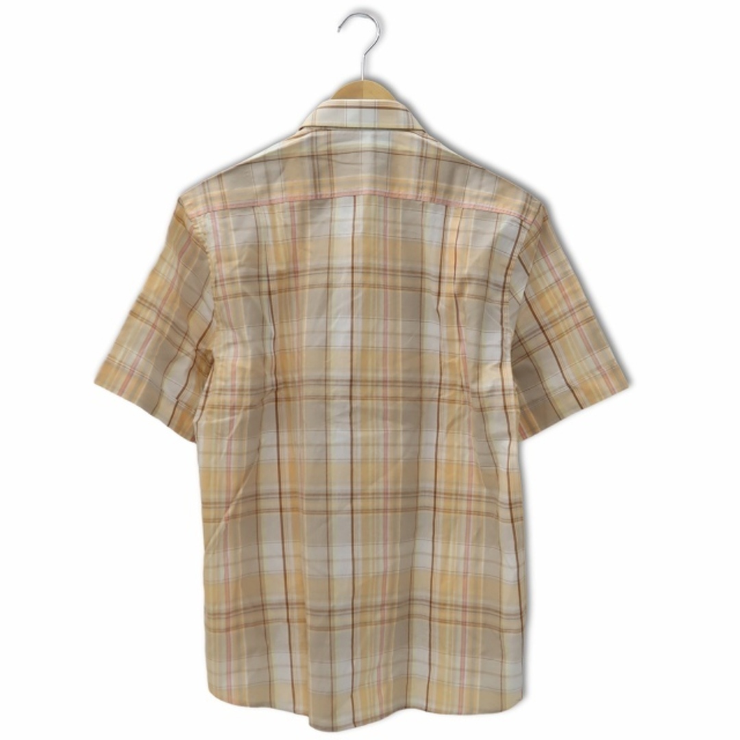 MARIO VALENTINO(マリオバレンチノ)のマリオヴァレンティノ 半袖 コットン リネン混 チェックシャツ L ベージュ メンズのトップス(シャツ)の商品写真