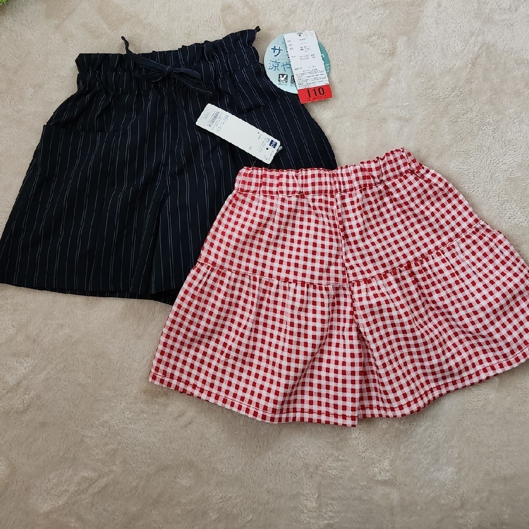 GU(ジーユー)の新品 キュロット 2枚セット 110 キッズ/ベビー/マタニティのキッズ服女の子用(90cm~)(パンツ/スパッツ)の商品写真