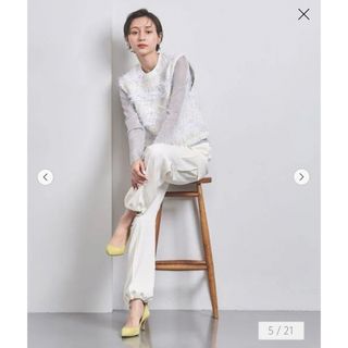 ユナイテッドアローズ(UNITED ARROWS)のユナイテッドアローズ　ミックスヤーン　ニットベスト　ジレ　ホワイト(ベスト/ジレ)