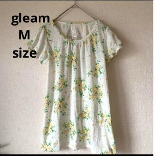 グリーム(gleam)の【未着タグ付き】gleamグリーム　Aライントップス　チュニック　Tシャツ　花柄(Tシャツ/カットソー(半袖/袖なし))