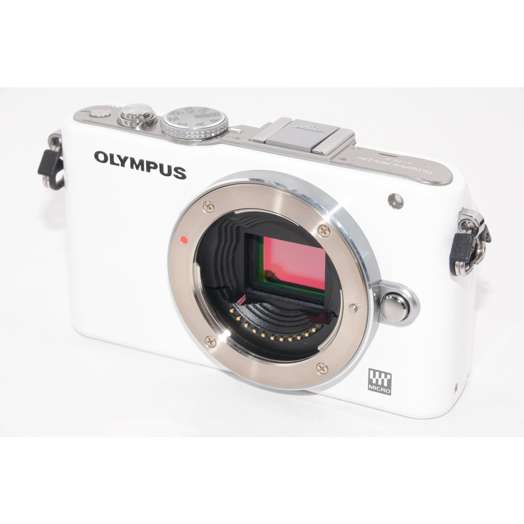 【外観特上級】OLYMPUS ミラーレス一眼 PEN Lite E-PL3 ダブルズームキット ホワイト スマホ/家電/カメラのカメラ(ミラーレス一眼)の商品写真