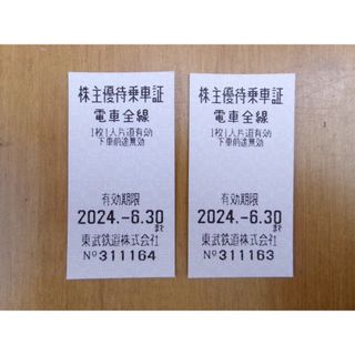 東武鉄道　株主優待乗車証　2枚