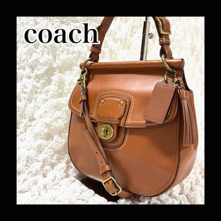 コーチ(COACH)の美品　コーチ　ショルダーバッグ　ハンド　2way ニューウィリス　レザー　茶(ショルダーバッグ)