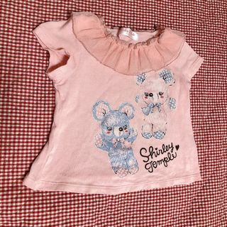 シャーリーテンプル(Shirley Temple)のシャーリーテンプル＊くまプリント＊カットソー＊チュール＊レース＊ドット＊ピンク(Tシャツ/カットソー)