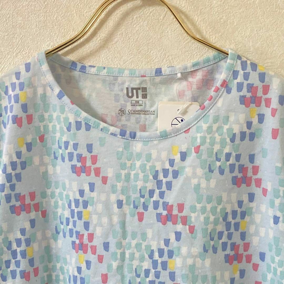 UNIQLO(ユニクロ)の【未使用品】ユニクロ スカンジナビアパターン チュニック　半袖Tシャツ　150 キッズ/ベビー/マタニティのキッズ服女の子用(90cm~)(Tシャツ/カットソー)の商品写真