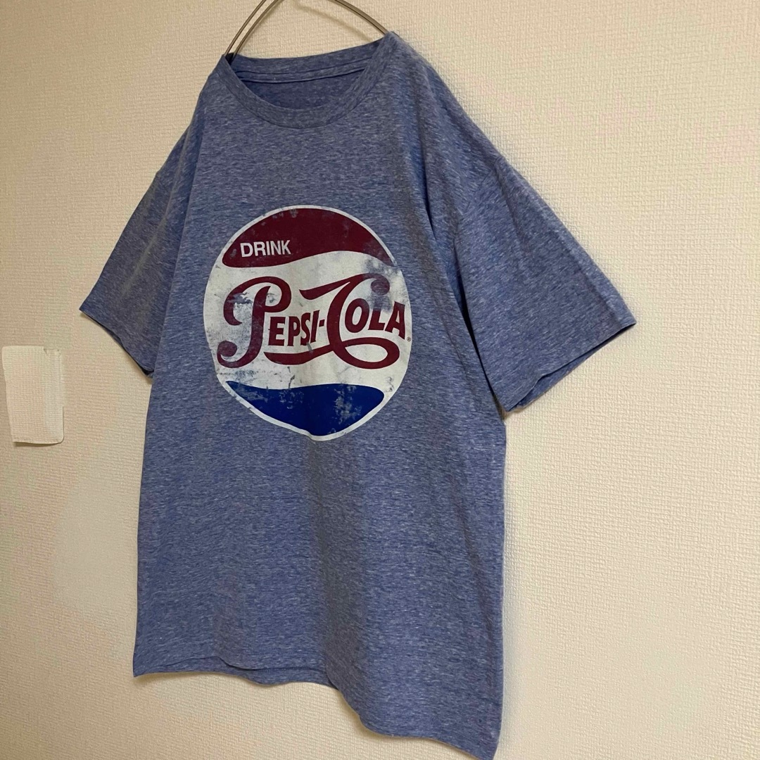 VINTAGE(ヴィンテージ)の企業ビッグロゴPEPSICOLAペプシコーラTシャツtシャツフェード霜降りブルー メンズのトップス(Tシャツ/カットソー(半袖/袖なし))の商品写真
