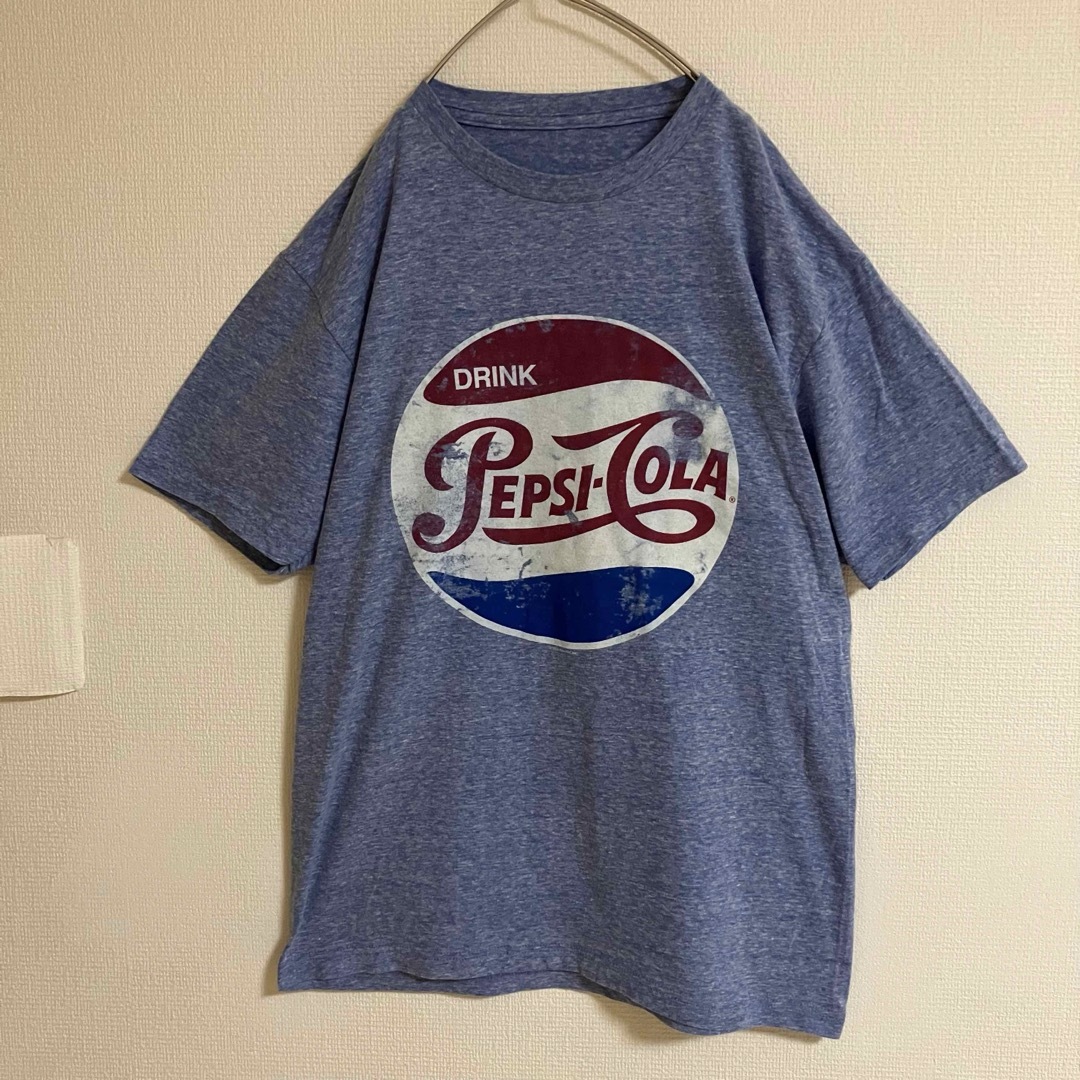 VINTAGE(ヴィンテージ)の企業ビッグロゴPEPSICOLAペプシコーラTシャツtシャツフェード霜降りブルー メンズのトップス(Tシャツ/カットソー(半袖/袖なし))の商品写真