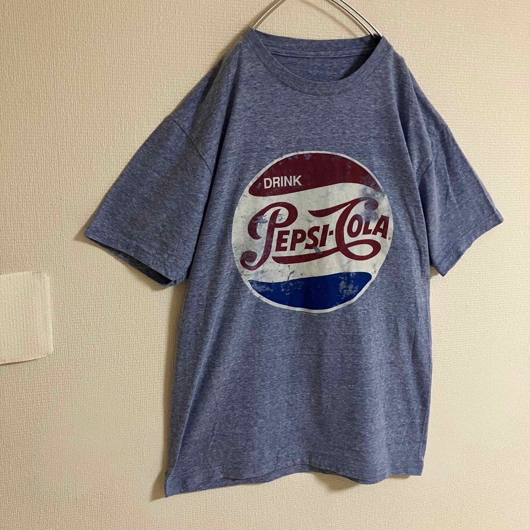 VINTAGE(ヴィンテージ)の企業ビッグロゴPEPSICOLAペプシコーラTシャツtシャツフェード霜降りブルー メンズのトップス(Tシャツ/カットソー(半袖/袖なし))の商品写真