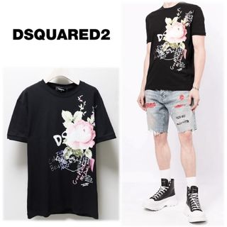 ディースクエアード(DSQUARED2)の《DSQUARED2》新品 イタリア製 フラワー＆メッセージTシャツ M(シャツ)