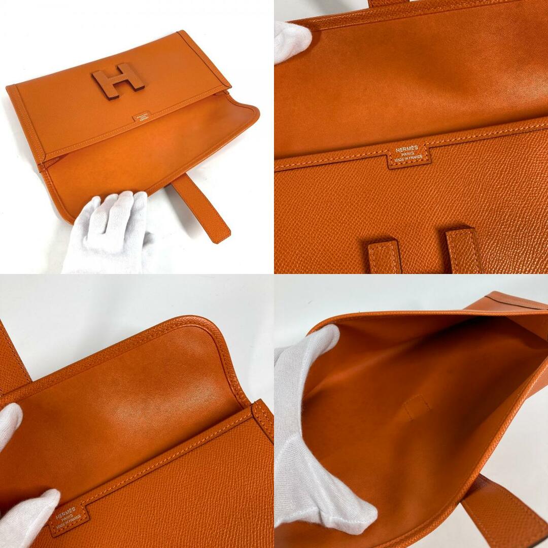 Hermes(エルメス)のエルメス HERMES ジジェ エラン 29 カバン Hロゴ セカンドバッグ クラッチバッグ エプソン Q□刻 オレンジ レディースのバッグ(クラッチバッグ)の商品写真