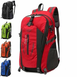 40Lレッド リュック バッグパック 登山 サイクリング ツーリング A3(その他)