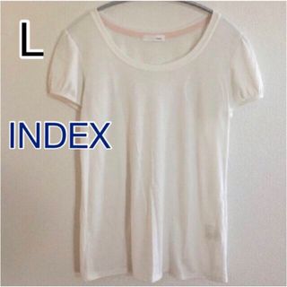 INDEX - 【美品】日本製INDEX 白パフスリーブTシャツ　ホワイト