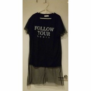 セシルマクビー(CECIL McBEE)の★CECIL McBEE　ロング丈Tシャツ　レディース　レース　オーガンジー(Tシャツ(半袖/袖なし))