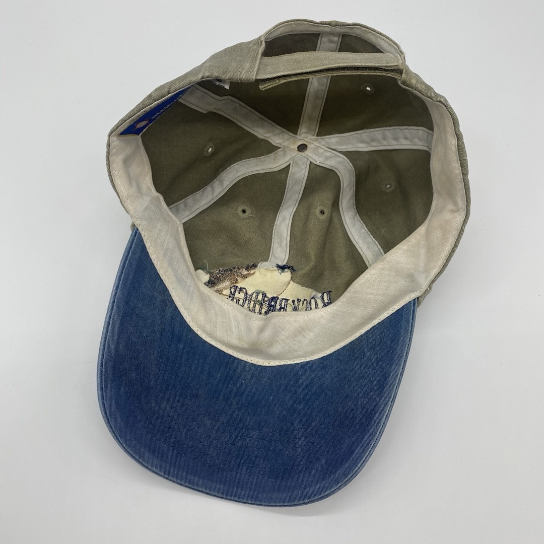 VINTAGE(ヴィンテージ)の90s　ヴィンテージ　魚ロゴ　刺繍ロゴ　2トーンカラーキャップ　ヴェルクロ メンズの帽子(キャップ)の商品写真