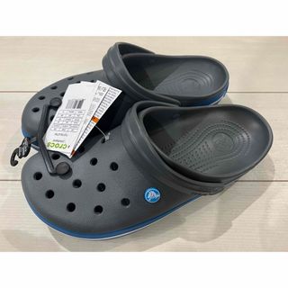 クロックス(crocs)の新品タグ付き 28cmクロックスcrocs クロックバンド グレー×ブルー系(サンダル)