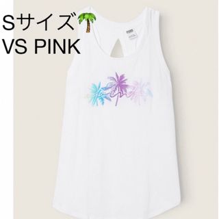 ヴィクトリアズシークレット(Victoria's Secret)の可愛いデザイン🌴のタンクトップ VS PINK Sサイズ　新品未使用(タンクトップ)