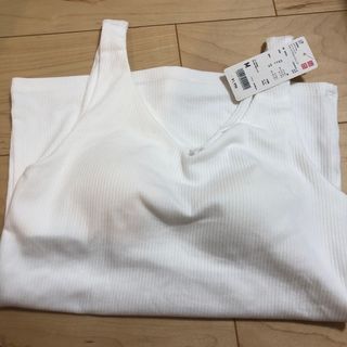 ユニクロ(UNIQLO)のエアリズム　コットンリブ　Vネックブラタンクトップ(タンクトップ)