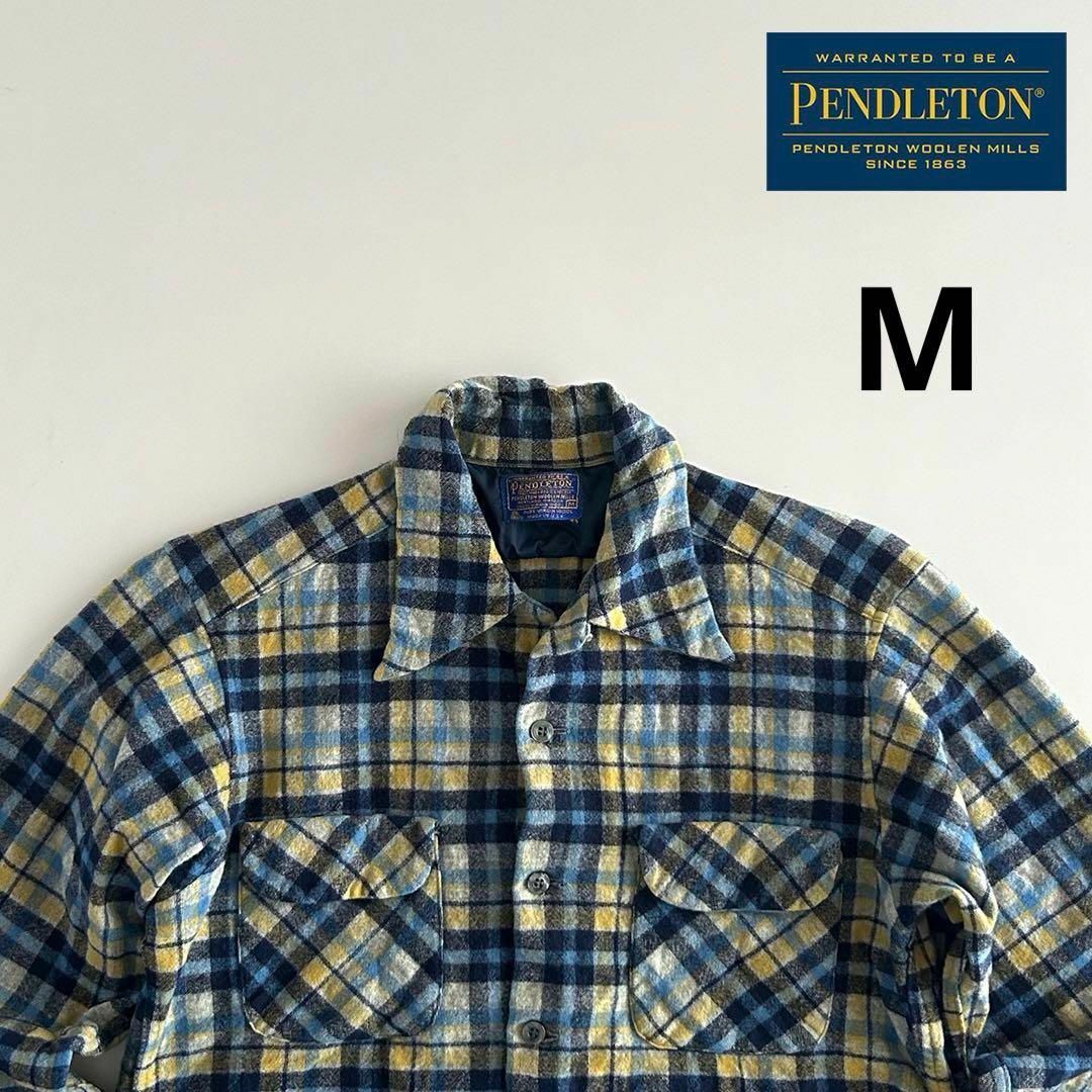 PENDLETON - pendleton ボードシャツ 70s M ペンドルトン usa製 ウール 