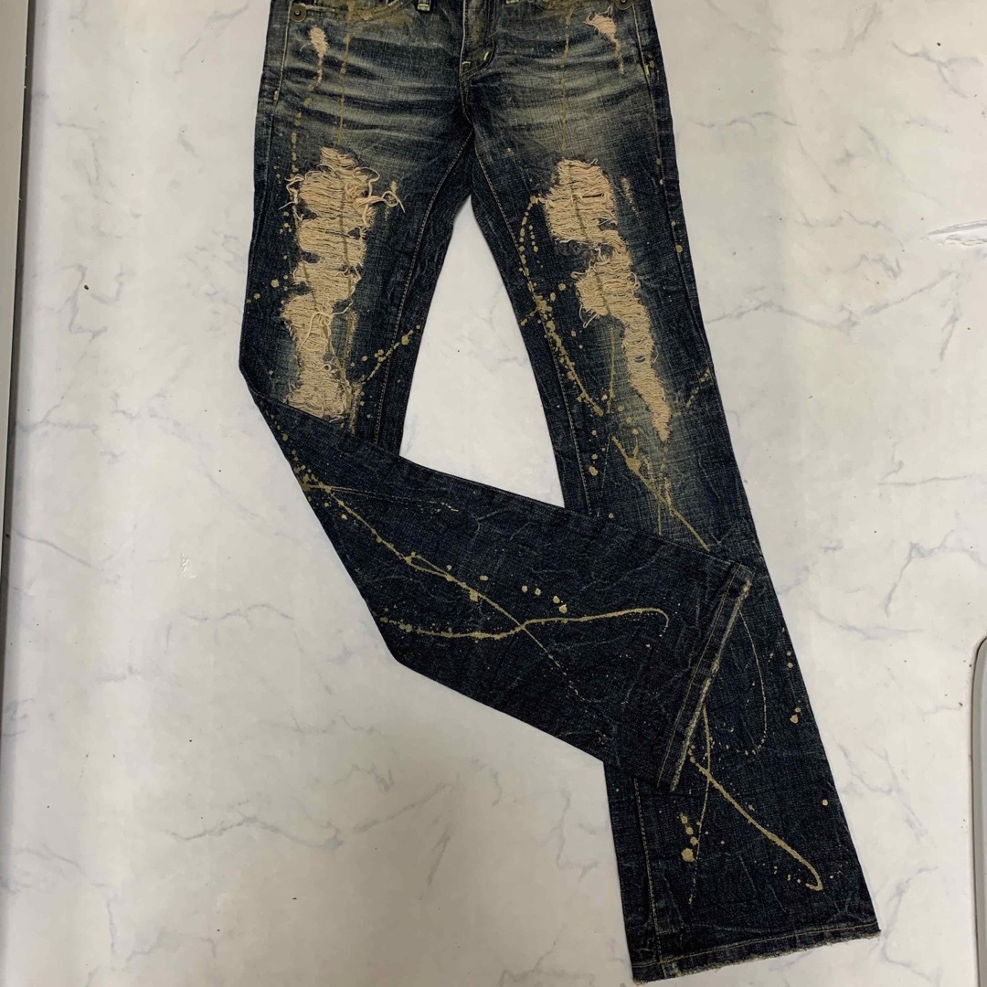 希少 d.i.a 定番 ペイント クラッシュ ダメージデニム23㌅ 希少 d.i.a 定番 ペイント クラッシュ ダメージデニム23㌅