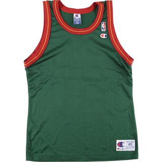 チャンピオン(Champion)の古着 90年代 チャンピオン Champion NBA SEATTE SUPERSONICS シアトルスーパーソニックス メッシュタンクトップ ゲームシャツ メンズL ヴィンテージ /eaa428345(タンクトップ)