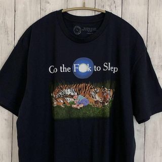 半袖Ｔシャツ　黒ブラック　オーバーサイズＬ　アニマルプリント　トラ　メンズ古着(Tシャツ/カットソー(半袖/袖なし))