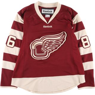 古着 リーボック Reebok NHL DETROIT RED WINGS デトロイトレッドウィングス Vネック ゲームシャツ ホッケーシャツ メンズL /eaa428349