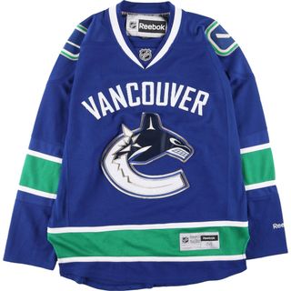 リーボック(Reebok)の古着 リーボック Reebok NHL VANCOUVER CANUCKS バンクーバーカナックス Vネック ゲームシャツ ホッケーシャツ メンズM /eaa428350(Tシャツ/カットソー(半袖/袖なし))