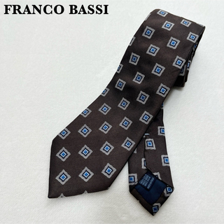 フランコバッシ(FRANCO BASSI)の【美品】FRANCO BASSI フランコバッシ 幾何学模様 ネクタイ ブラウン(ネクタイ)