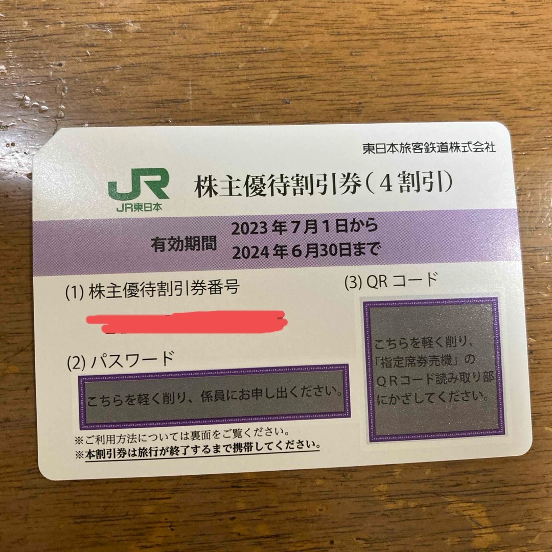 JR(ジェイアール)のJR東日本　株主優待券 チケットの優待券/割引券(その他)の商品写真