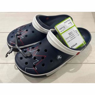 クロックス(crocs)の新品タグ付き 28cmクロックスcrocs クロックバンド ネイビー×ホワイト(サンダル)